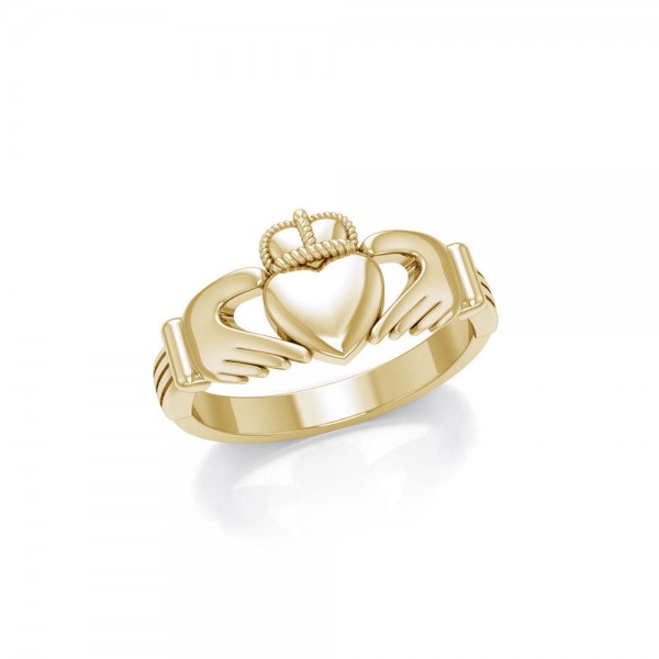 Irish Claddagh Gold Vermeil Ring