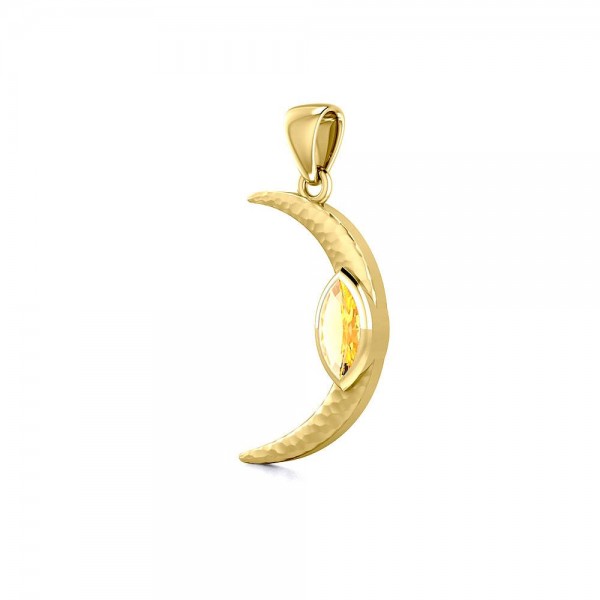 A Glimpse of the Crescent Moons Beginning ~ Solid Gold Jewelry Pendant