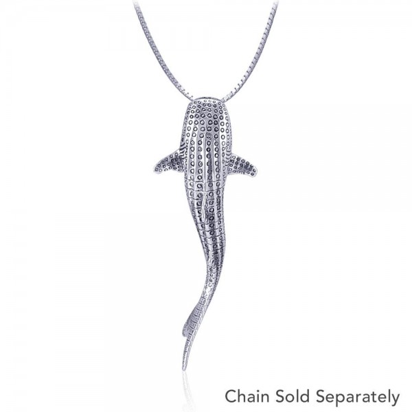 Large Whale Shark Silver with Hidden Bail Pendant