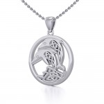 Pendentif Celtic Jumping Dolphins Silver