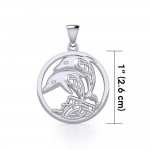 Celtic Jumping Dolphins Silver Pendant