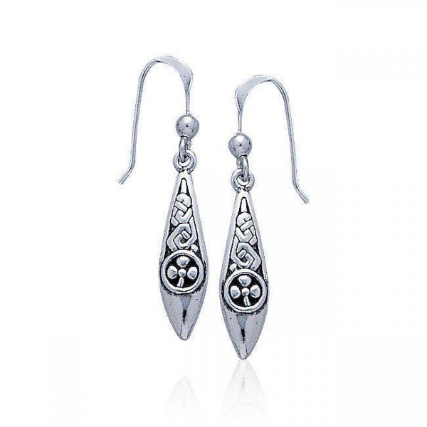 Celtic Knotwork Silver Shamrock Earrings