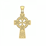 Celtic Knotwork Cross Solid Gold Pendant