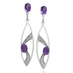 Fantastic Contemporary Silver Earrings with Gemstones