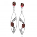 Fantastic Contemporary Silver Earrings with Gemstones