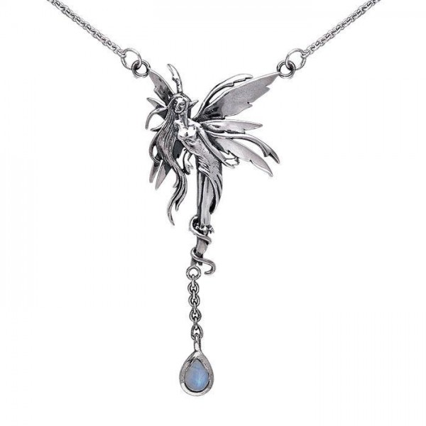 Magnificent Enchantment in Firefly Fairy Sterling Silver Jewelry Necklace