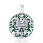 Silver Green  Man Pendant by Oberon Zell