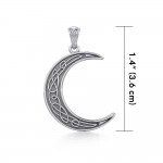 Honor the lunar power ~ Celtic Knotwork Crescent Moon Sterling Silver Pendant Jewelry