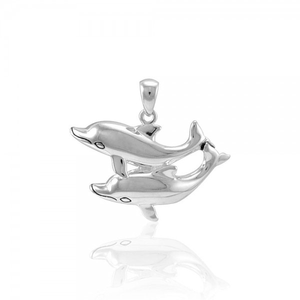 Pendentif Double Dolphin Silver