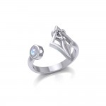 Small Silver Goddess Ring with Gemstone