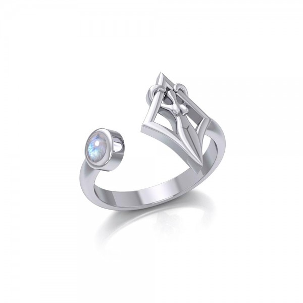 Small Silver Goddess Ring with Gemstone