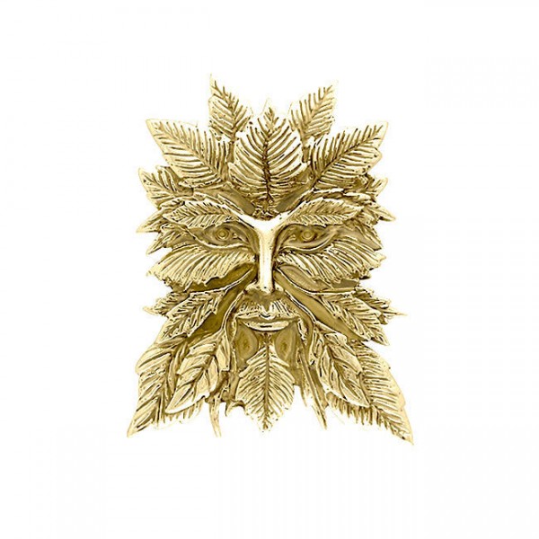 Jessica Galbreth Green Man Solid Gold Pendant