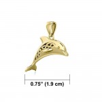 Pendentif Celtic Jumping Dolphin Solid Gold