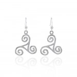 Celtic Silver Spiral Earrings