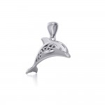Celtic Jumping Dolphin Silver Pendant