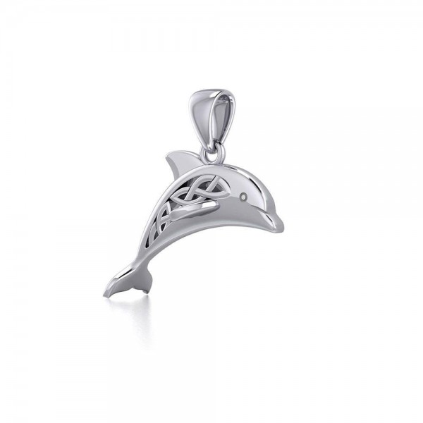 Pendentif Celtic Jumping Dolphin Silver