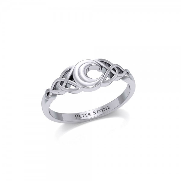 Celtic Knotwork Crescent Moon Ring