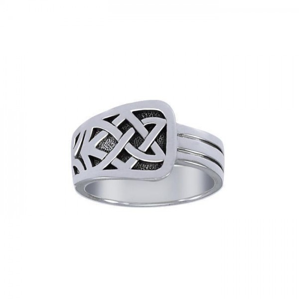Un beau début à travers une éternité construite autour de l’amour ~ Celtic Knotwork Sterling Silver Ring