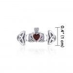 Irish Claddagh with Celtic Hand Silver Ring with Gemstone