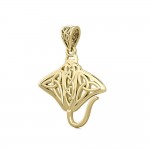 Grant the positive energy Solid Gold Celtic Manta Ray Pendant