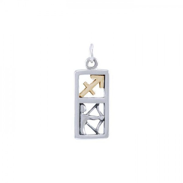 Sagittarius Silver and Gold Charm