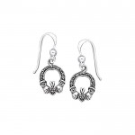 Irish Claddagh Silver Earrings with Marcasite