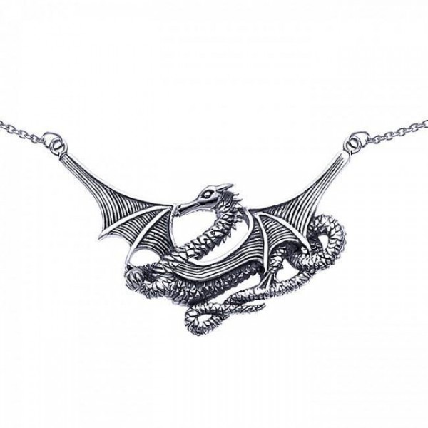 Esprit mystique du dragon de mer ~ Collier de bijoux en argent sterling