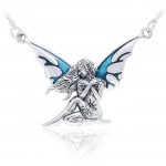 Dark Wings Fairy Silver Necklace