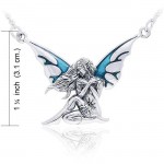 Dark Wings Fairy Silver Necklace