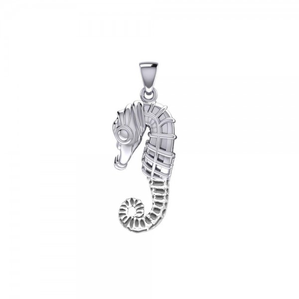 Small Seahorse Silver Pendant