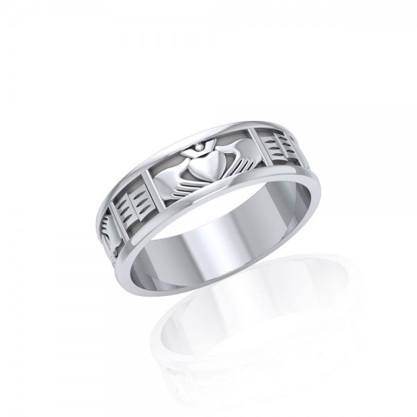 A love thatbs all worth it ~ Celtic Knotwork Irish Claddagh Sterling Silver Ring