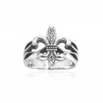Celtic Fleur De Lis Silver Ring