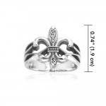 Celtic Fleur De Lis Silver Ring