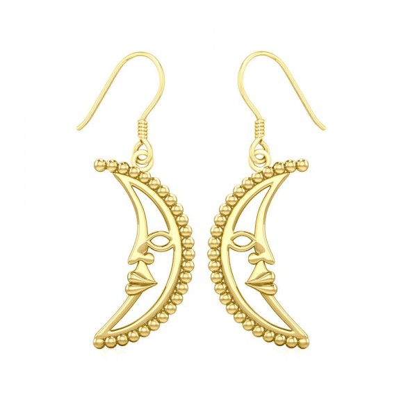 Crescent Moon Solid Gold Earrings