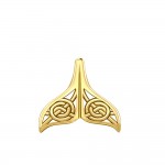 Celtic Spiral Whale Tail Solid Gold Pendant