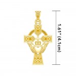 Croix celtique et pendentif irlandais en or massif Claddagh