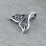 Celtic Spiral Whale Tail Silver Pendant
