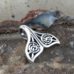 Celtic Spiral Whale Tail Silver Pendant
