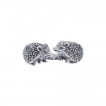 Kissing Porcupines Silver Adjustable Wrap Ring
