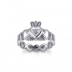 Claddagh with Gemstone Silver Ring