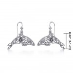 The joy of the gentle giants ~ Sterling Silver Dolphin Filigree Hook Earrings Jewelry