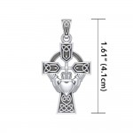 Croix celtique et pendentif irlandais en argent Claddagh