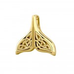 Celtic Knotwork Whale Tail Solid Gold Pendant