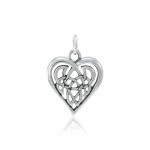 Celtic Knotwork Heart Silver Charm