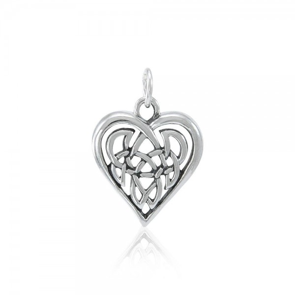 Celtic Knotwork Heart Silver Charm
