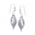 Silver Elegance Daisy Leaf Earrings