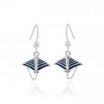 Manta Ray Sterling Silver Dangle Boucles d’oreilles