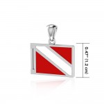 Dive safely  ~ Sterling Silver Jewelry Dive Flag Pendant Jewelry