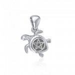 Sea Turtle with Pentacle Silver Pendant