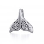 Celtic Knotwork Whale Tail Silver Pendant